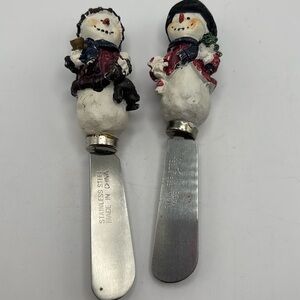 Set of 2 snowman cheese/butter spreaders
